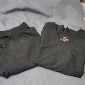 Natural Uniforms Black Scrub Top with Pink Logo